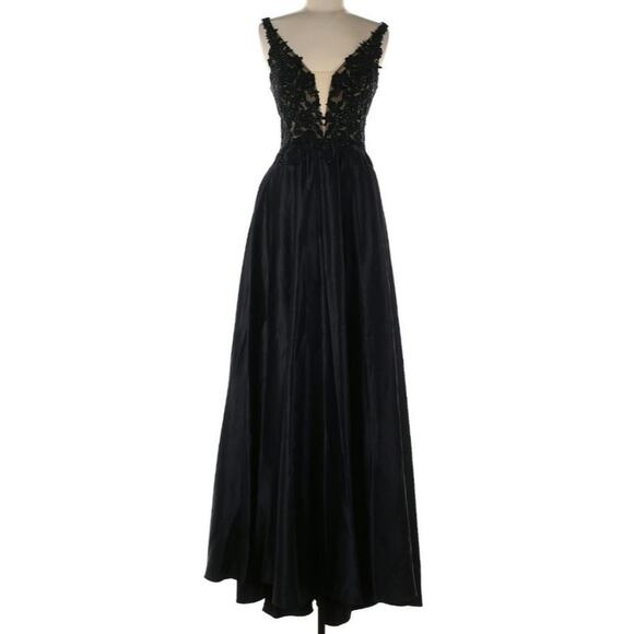NWT Prom Girl Rated PG Black Gown Size 6 Dress - Picture 3 of 9